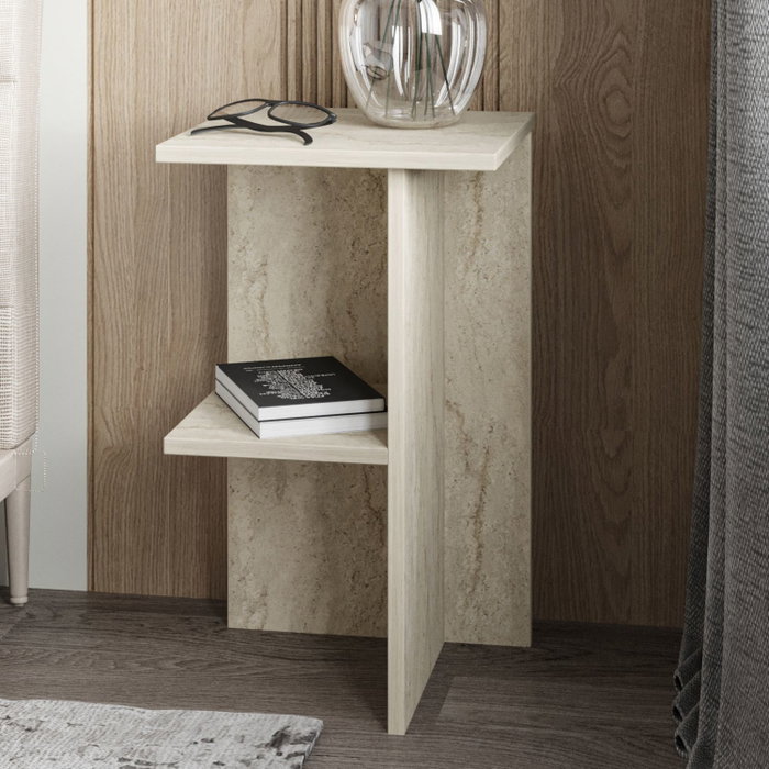 Hanah Home Mesita de Noche Travertino 36x60x36 cm